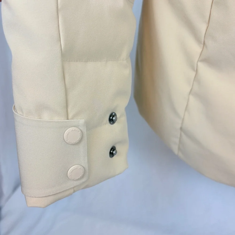 Kari Traa Women Ragnhild Down Ski Jacket Cream Hooded Puffer Medium EUC